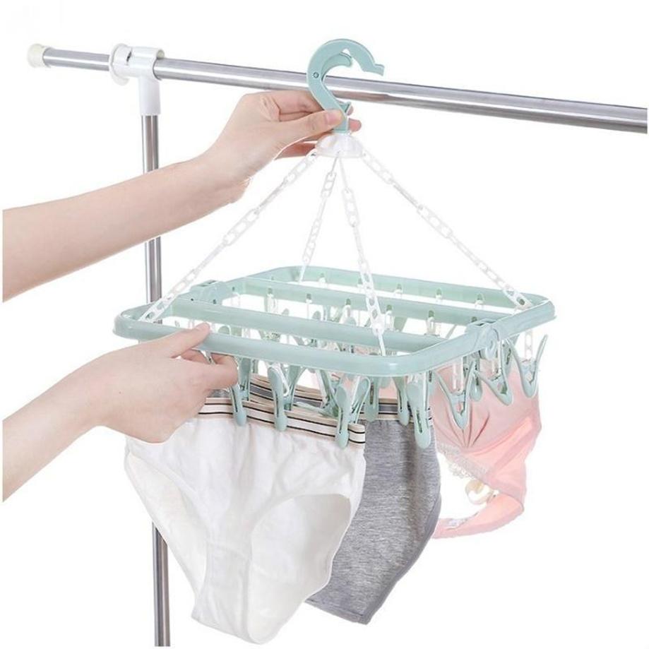 1 개의 PC 32 클립 접이는 옷 걸이 건조기 방풍  - Baby Clothing Hanging Rack 리뷰 및 가격