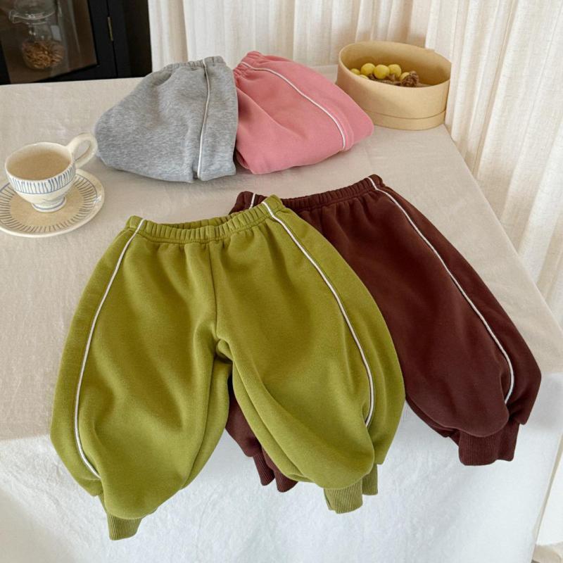 플러스 벨벳 두꺼운 여아용 플리스 스웨트 팬츠 단색 아 - Baby Clothing Dividers 리뷰 및 가격